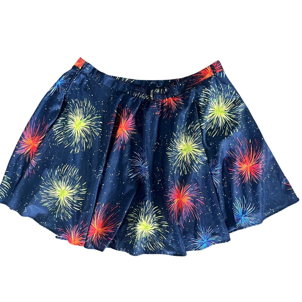 ModCloth Navy Blue Skater Firework Print A-Line Skirt Plus Size 3X Lined Flare